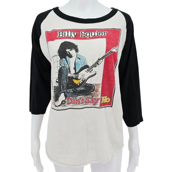 Billy Squire Don't Say No Vintage Original 1981 Raglan Tee M - Picture 1 of 8
